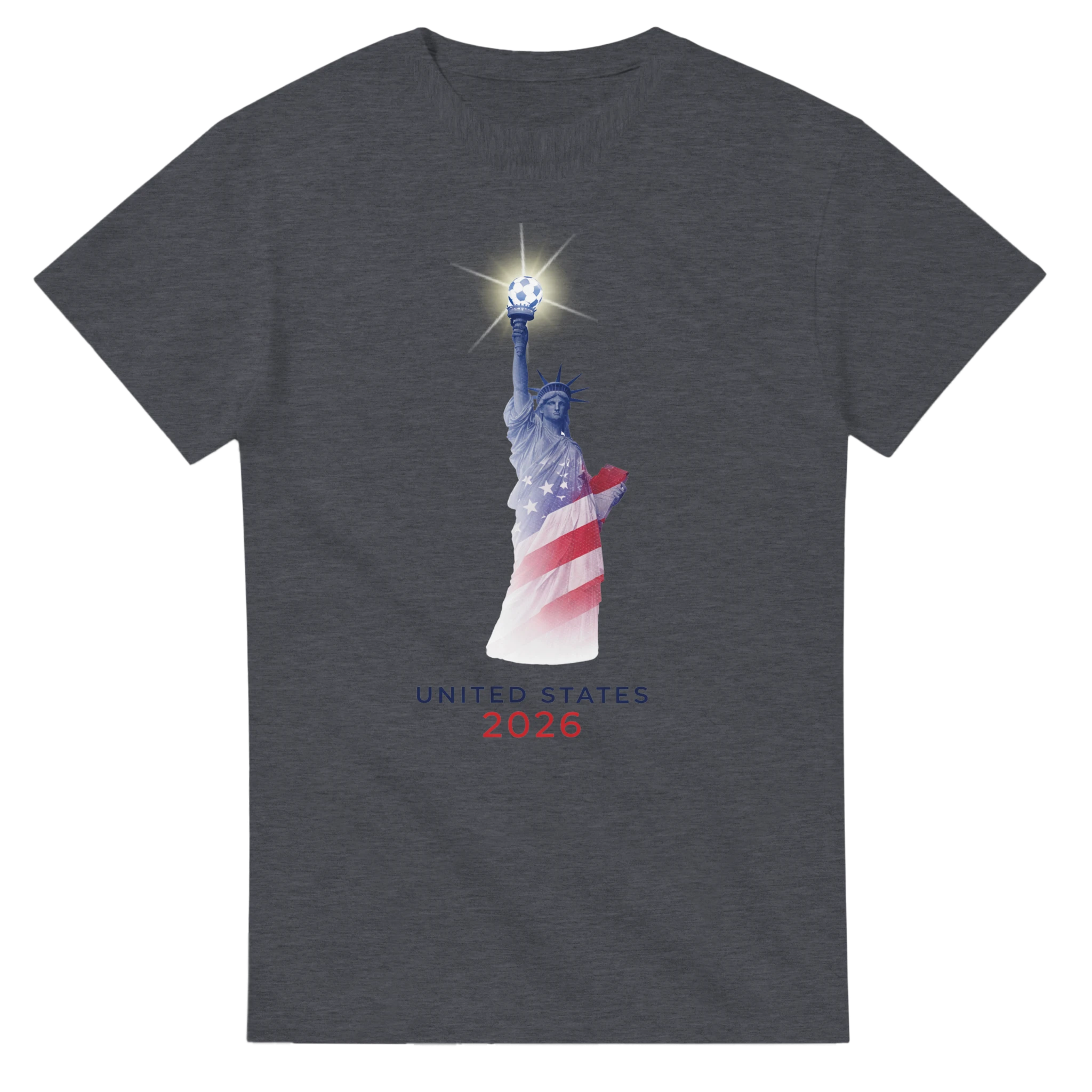 White United States 2026 t-shirt with Statue of Liberty design