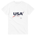 White USA 2026 minimal football t-shirt with motion design