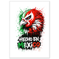 Framed Hecho en México eagle poster with red and green street-art design