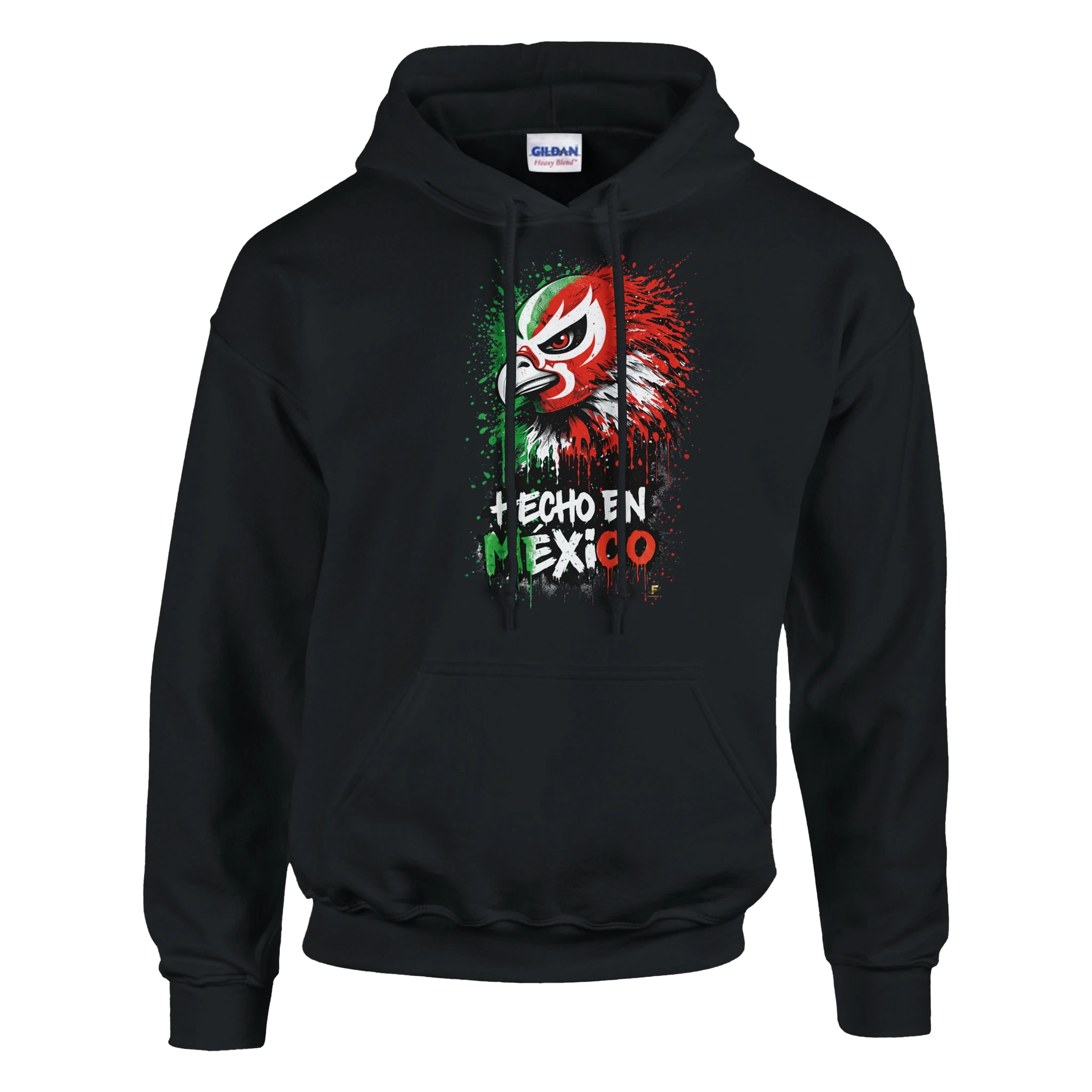 Forest green Hecho en México eagle hoodie with red and green streetwear design