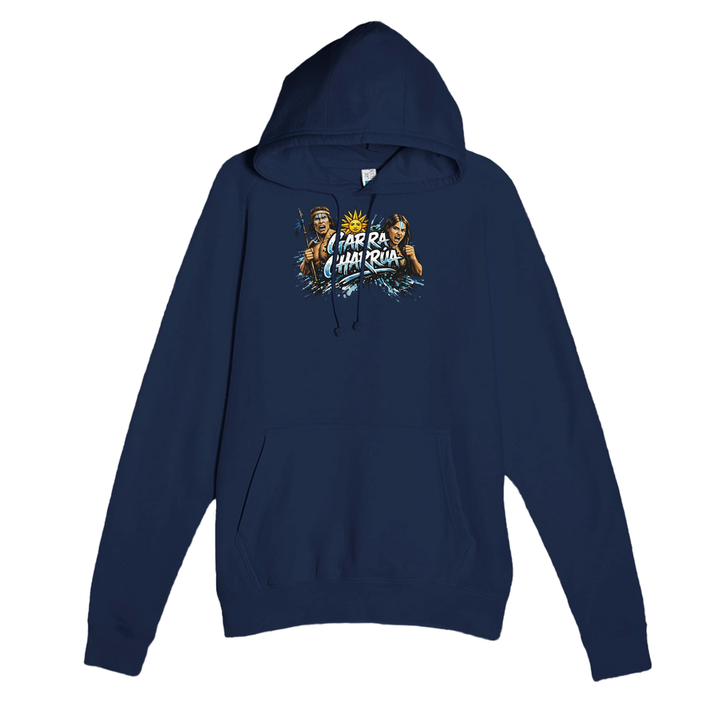 Navy Garra Charrúa Uruguay football hoodie with heritage streetwear graphic