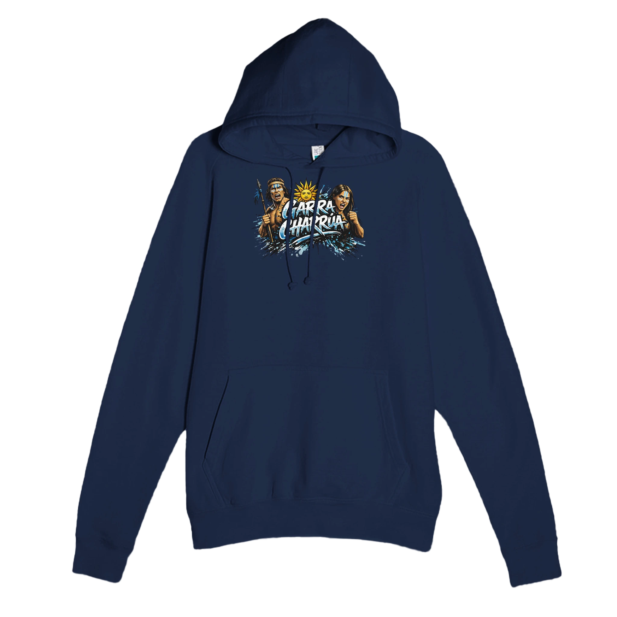 Navy Garra Charrúa Uruguay football hoodie with heritage streetwear graphic