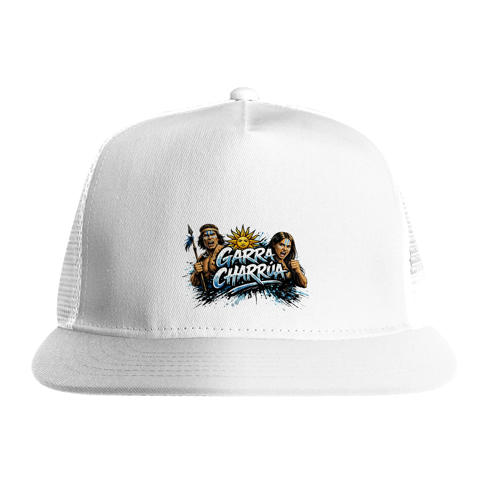 White Uruguay Garra Charrúa trucker hat with heritage football graphic