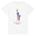 White United States 2026 t-shirt with Statue of Liberty design